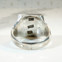 Peruvian Llama Signet Ring in Silver & 18k Gold