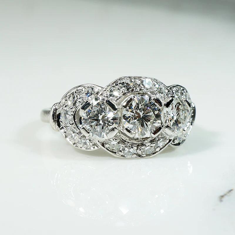 Outrageous Sparkle Art Deco Diamond Cocktail Ring