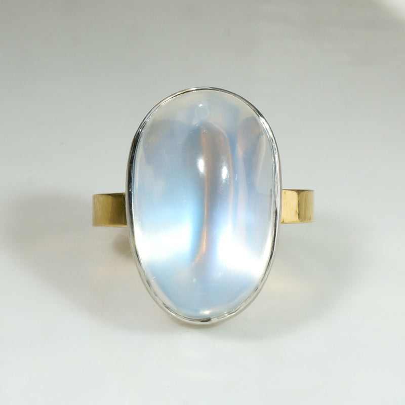 Phenomenal Moonstone Ring in Platinum & 22k Gold