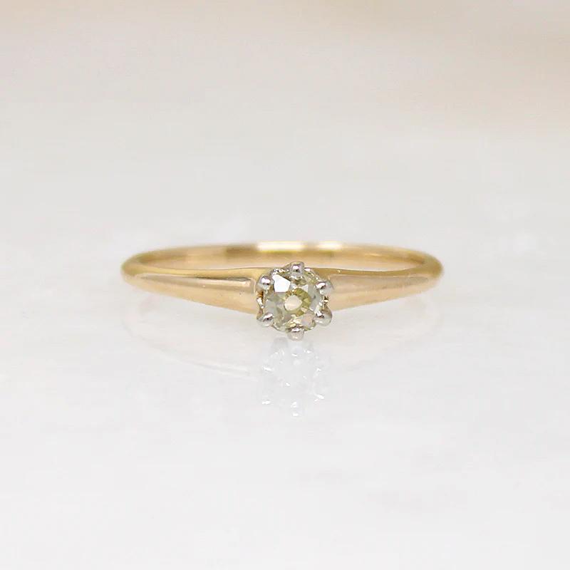 Cheeky Old Mine Cut Diamond Solitaire Ring