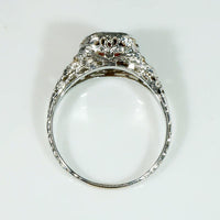 Juicy Red Garnet in Elaborate Filigree Solitaire Ring