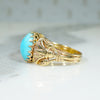 Egyptian Revival Lotus Ring in Gold & Turquoise