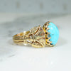 Egyptian Revival Lotus Ring in Gold & Turquoise