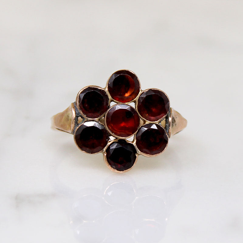 Darling Daisy Antique Garnet & Gold Ring