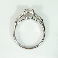 Elegant Platinum Engagement Ring with Baguette Accents