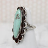 Tranquil Green Turquoise in Long Sterling Overlay Ring
