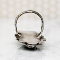 Tranquil Green Turquoise in Long Sterling Overlay Ring