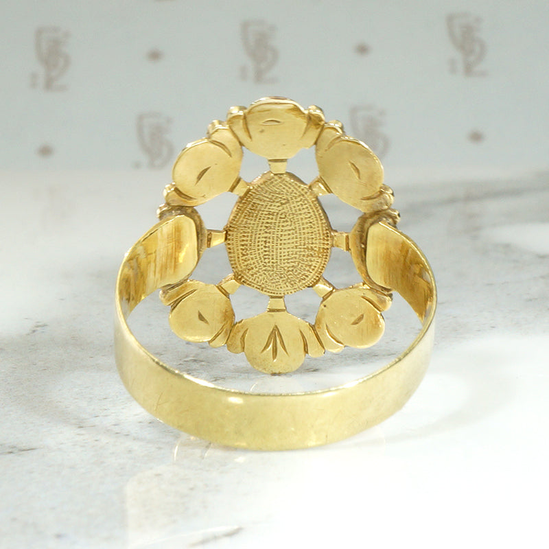 Antique Rose Cut Diamond & 18k Portuguese Ring
