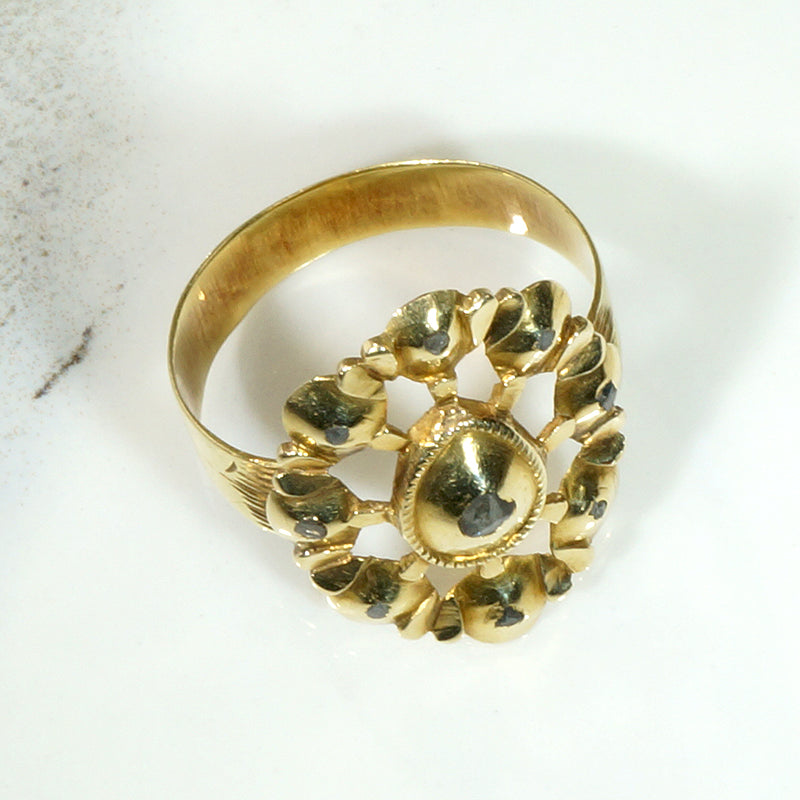 Antique Rose Cut Diamond & 18k Portuguese Ring