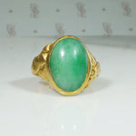 Antique 24k Gold and Jade Ring