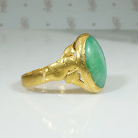 Antique 24k Gold and Jade Ring