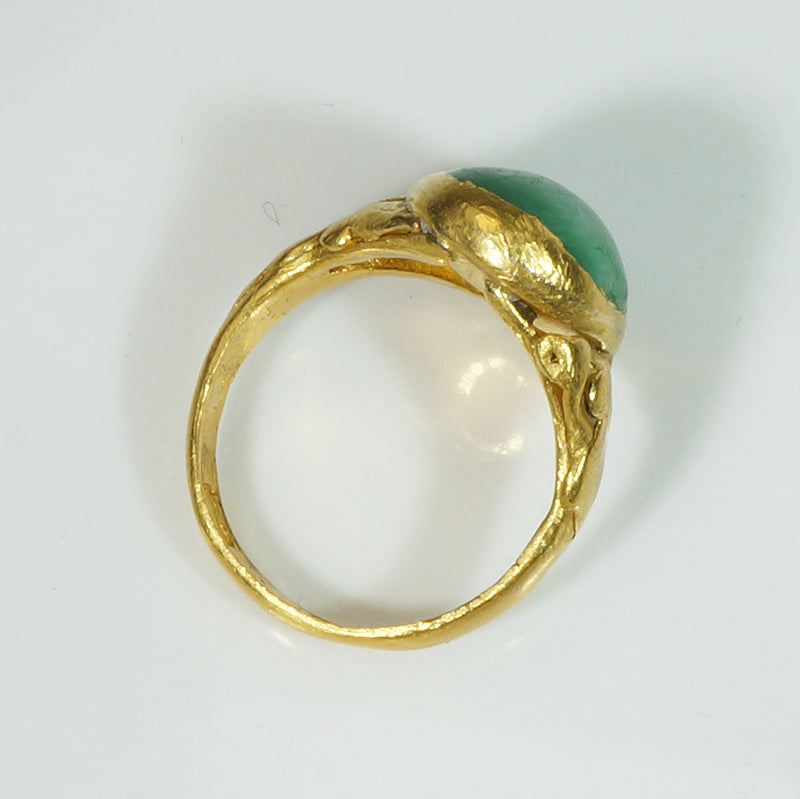 Antique 24k Gold and Jade Ring