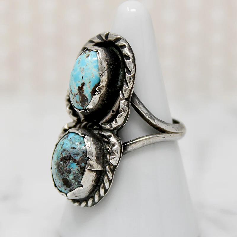 Sweet & Creepy Native American Turquoise Spider Ring