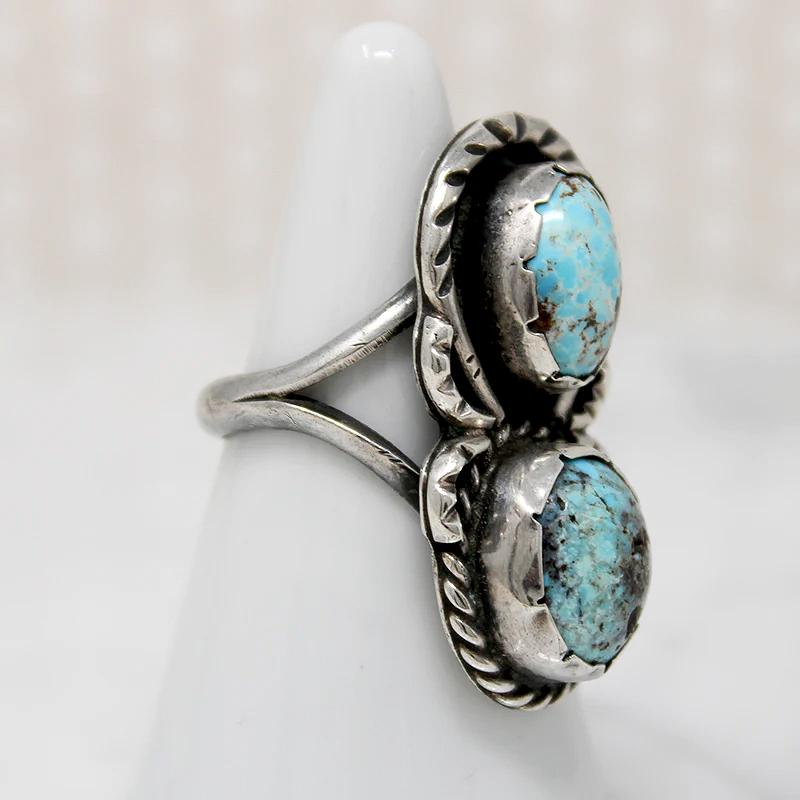 Sweet & Creepy Native American Turquoise Spider Ring