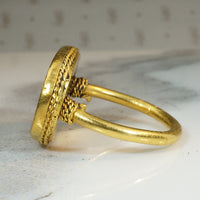 22k Gold Hand Engraved Roman Soldier Ring