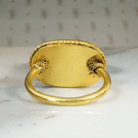 22k Gold Hand Engraved Roman Soldier Ring