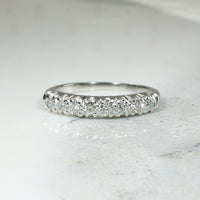 Eight Diamond Crisp Platinum Retro Wedding Band