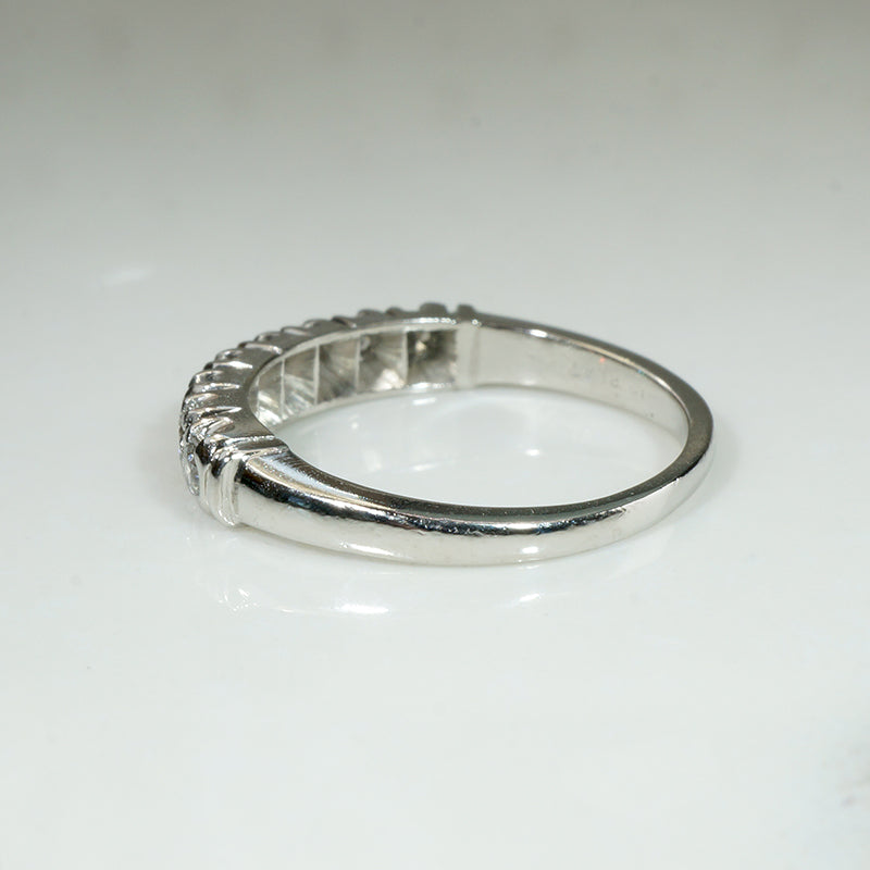 Eight Diamond Crisp Platinum Retro Wedding Band