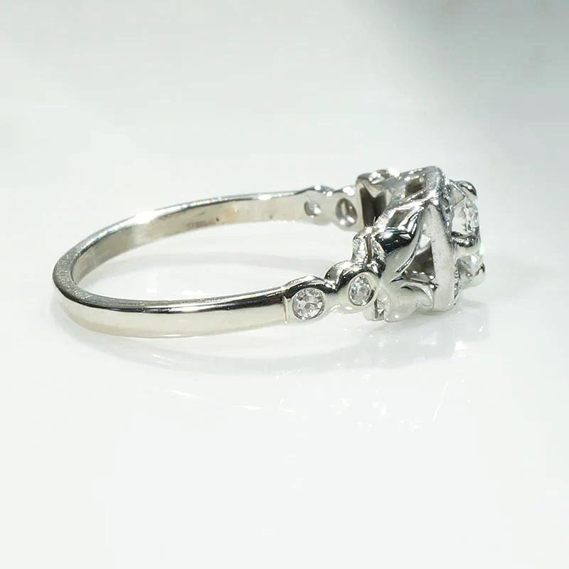 Sweet Square Cluster Diamond Engagement Ring