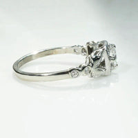 Sweet Square Cluster Diamond Engagement Ring