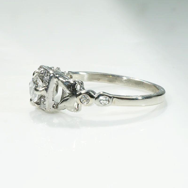 Sweet Square Cluster Diamond Engagement Ring