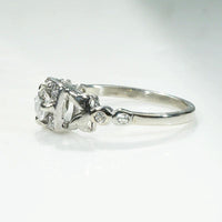 Sweet Square Cluster Diamond Engagement Ring