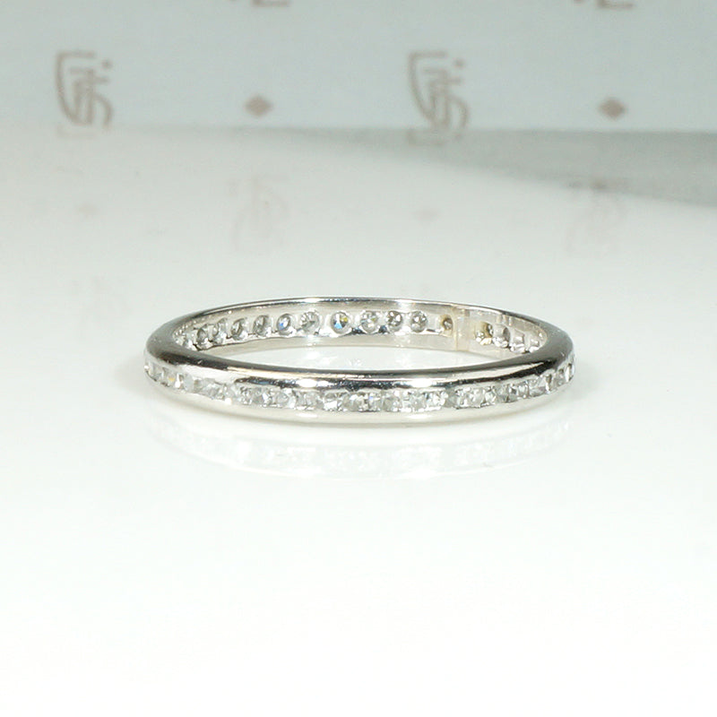 Channel Set Diamonds in Platinum Eternity Band