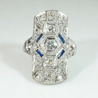 Sublime Geometric Diamond & Sapphire Knuckle Ring