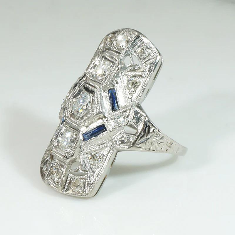 Sublime Geometric Diamond & Sapphire Knuckle Ring