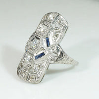 Sublime Geometric Diamond & Sapphire Knuckle Ring