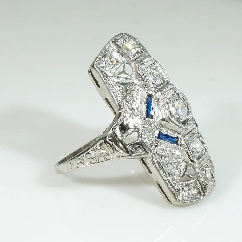 Sublime Geometric Diamond & Sapphire Knuckle Ring