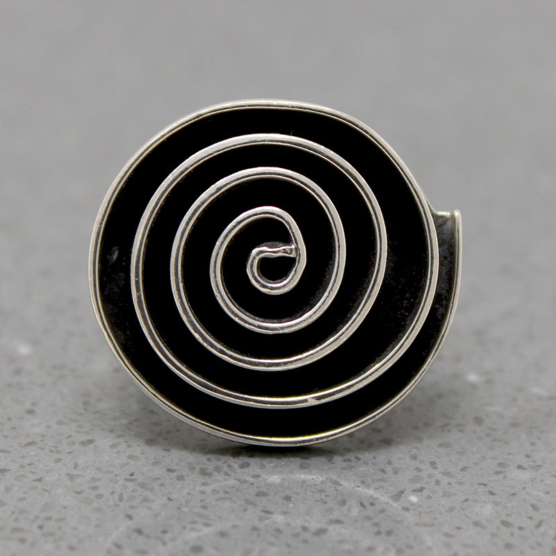 Hypnotic Sterling Spiral Statement Ring
