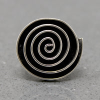 Hypnotic Sterling Spiral Statement Ring
