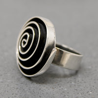 Hypnotic Sterling Spiral Statement Ring