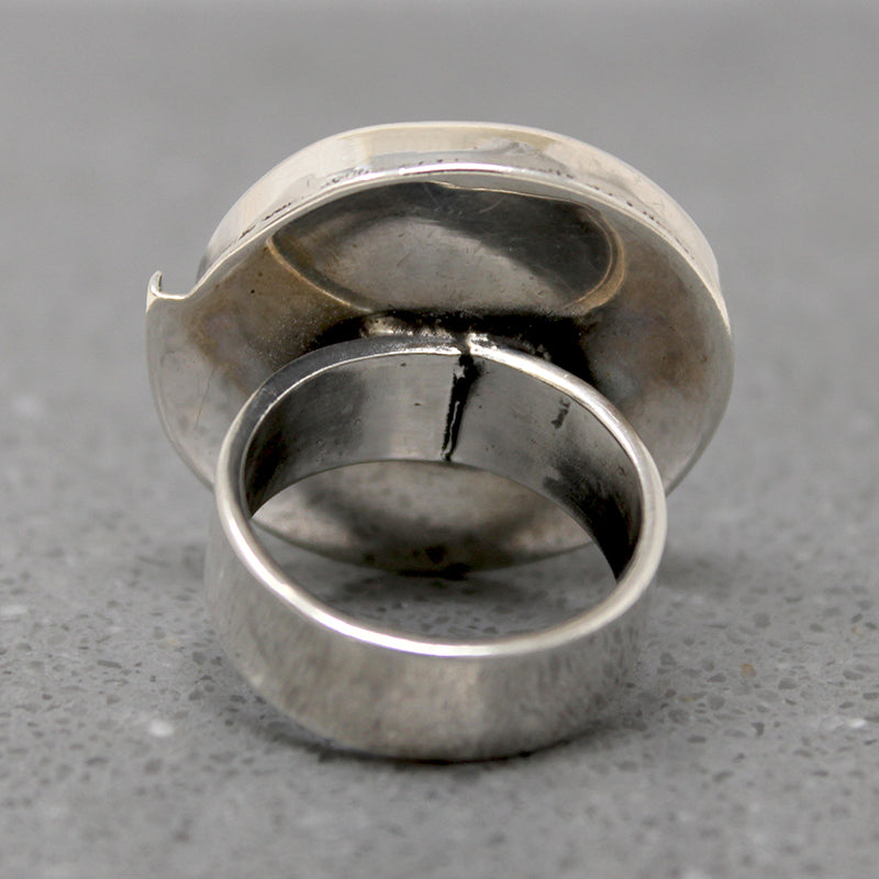 Hypnotic Sterling Spiral Statement Ring