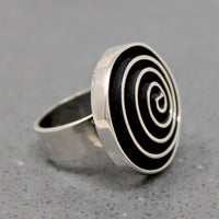 Hypnotic Sterling Spiral Statement Ring