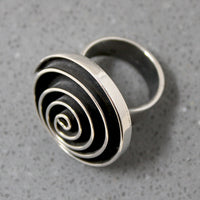 Hypnotic Sterling Spiral Statement Ring