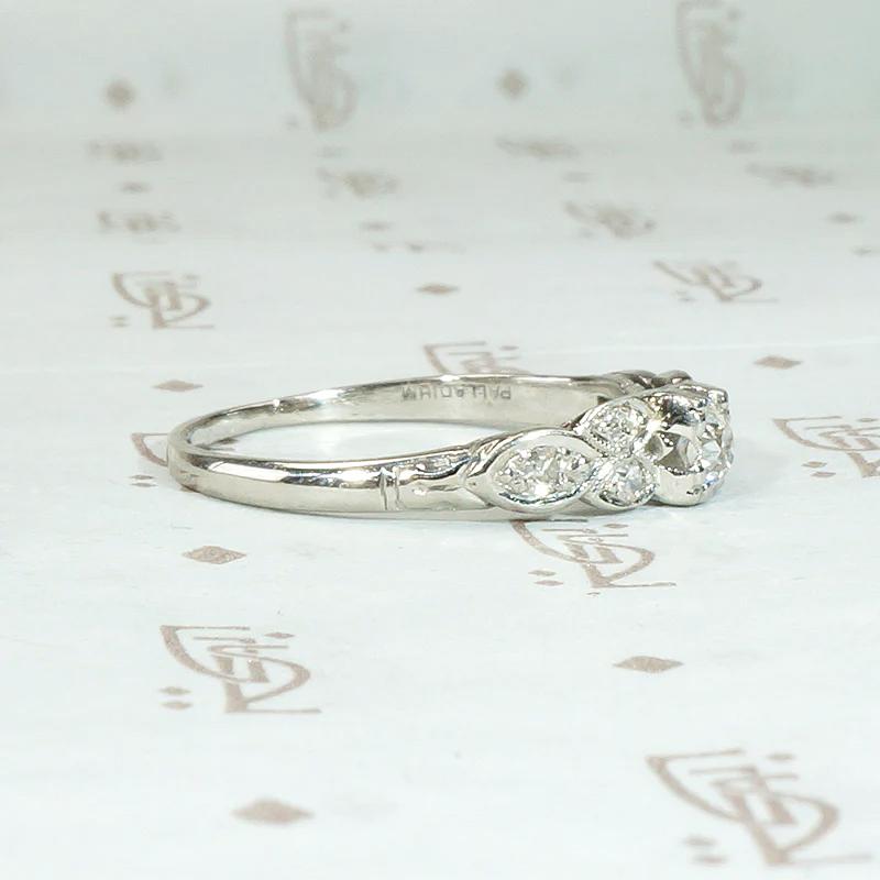 Romantic Diamond & Palladium Engagement Ring c.1945