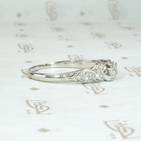 Romantic Diamond & Palladium Engagement Ring c.1945