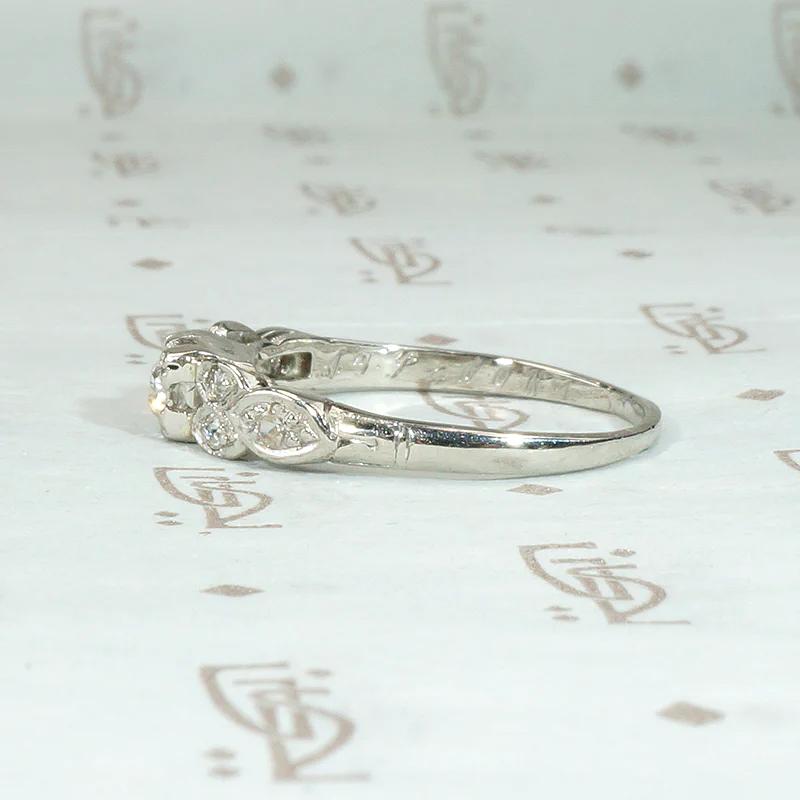 Romantic Diamond & Palladium Engagement Ring c.1945