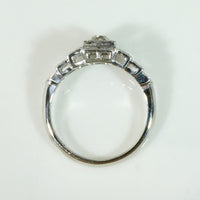 Geometric Art Deco Old Mine Cut Diamond Engagement Ring