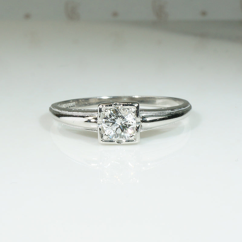 Vintage Platinum Diamond Solitaire