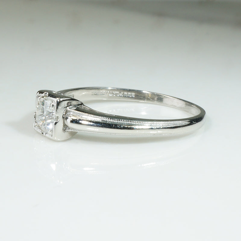 Vintage Platinum Diamond Solitaire