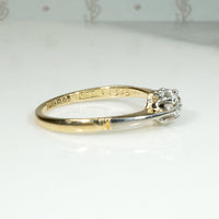 Graceful Edwardian Diamond Solitaire Ring in 18ct & Platinum
