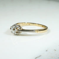 Graceful Edwardian Diamond Solitaire Ring in 18ct & Platinum