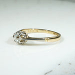 Graceful Edwardian Diamond Solitaire Ring in 18ct & Platinum