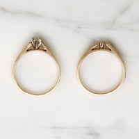 Sweetheart Wedding Set with Diamond-Set Hearts