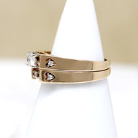 Sweetheart Wedding Set with Diamond-Set Hearts