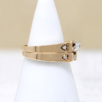 Sweetheart Wedding Set with Diamond-Set Hearts