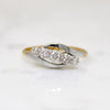 Five Diamonds in Platinum & 18ct Bypass Ring
